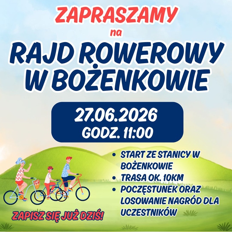 RAJD ROWEROWY W BOŻENKOWIE